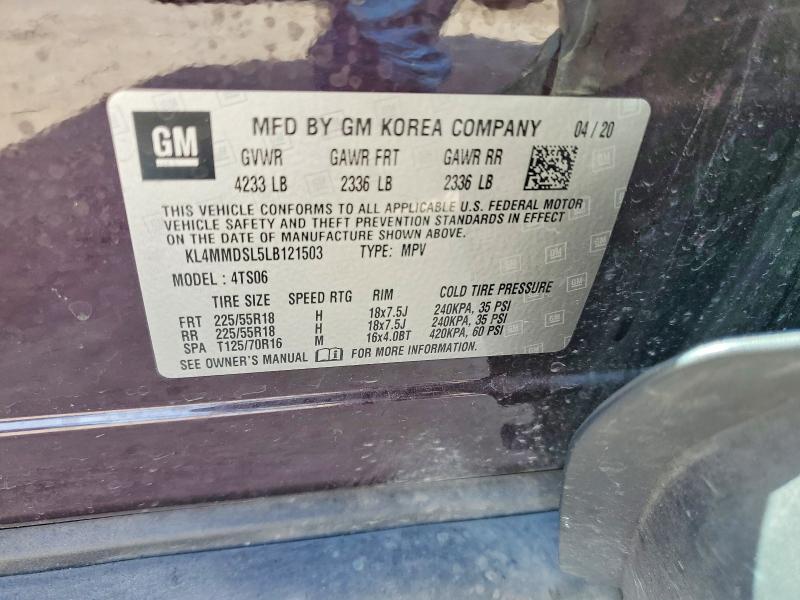 47254796 :رقم المزاد ، KL4MMDSL5LB121503 vin ، 2020 Buick Encore Gx مزاد بيع