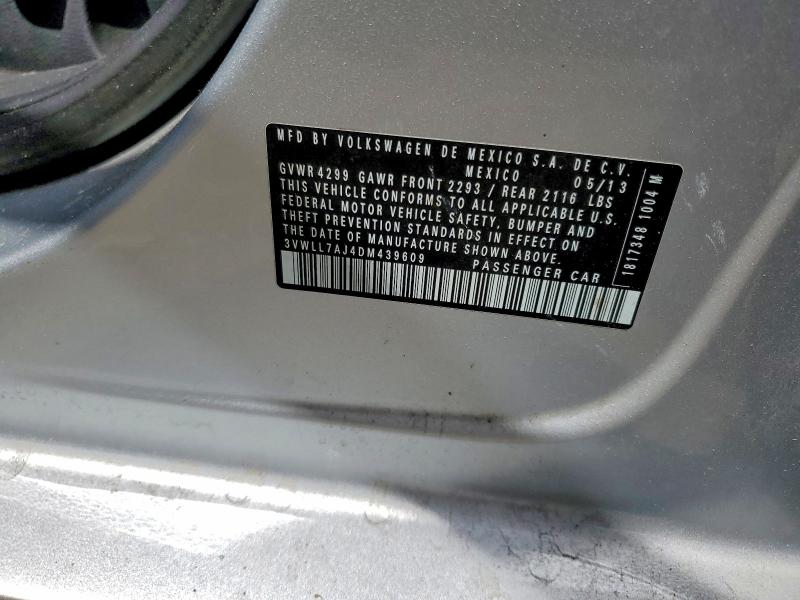 Продажа на аукционе авто 2013 Volkswagen Jetta, vin: 3VWLL7AJ4DM439609, номер лота: 49281716