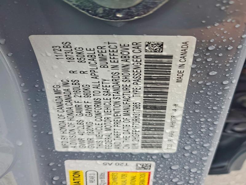 2024 Honda Civic მანქანა იყიდება აუქციონზე, vin: 2HGFE1F73RH317965, აუქციონის ნომერი: 51448446
