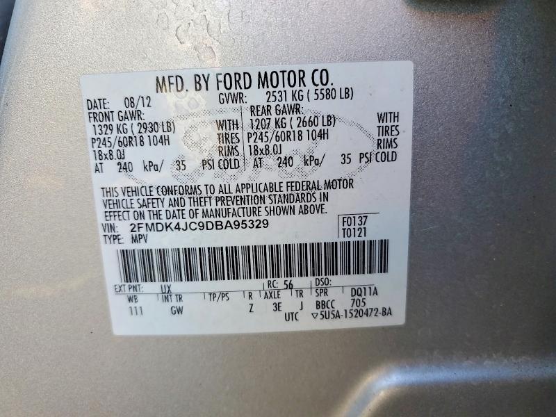 Продаж на аукціоні авто 2013 Ford Edge, vin: 2FMDK4JC9DBA95329, номер лоту: 51329666