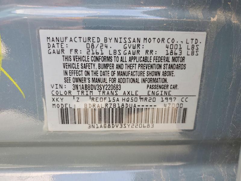 2025 Nissan Sentra მანქანა იყიდება აუქციონზე, vin: 3N1AB8DV3SY220683, აუქციონის ნომერი: 49975096