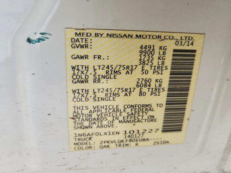 Aukcja sprzedaży 2014 Nissan Nv, vin: 1N6AF0LX1EN101227, numer aukcji: 50514686