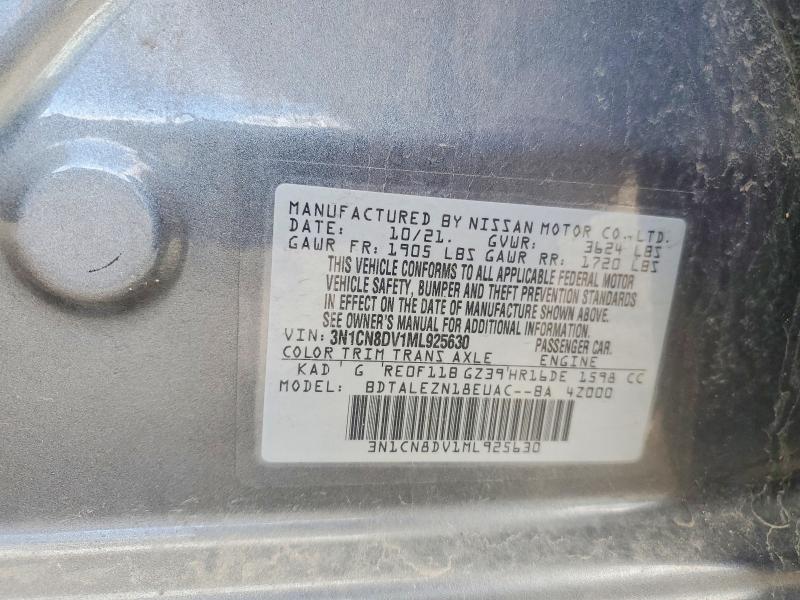 Aukcja sprzedaży 2021 Nissan Versa, vin: 3N1CN8DV1ML925630, numer aukcji: 48906006