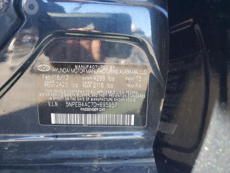 Aukcja sprzedaży 2013 Hyundai Sonata, vin: 5NPEB4AC7DH695957, numer aukcji: 50981806