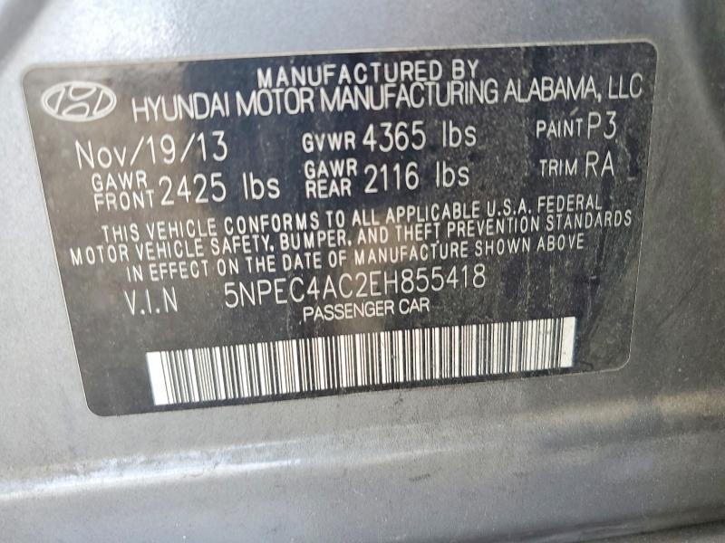 Продажа на аукционе авто 2014 Hyundai Sonata, vin: 5NPEC4AC2EH855418, номер лота: 48353746