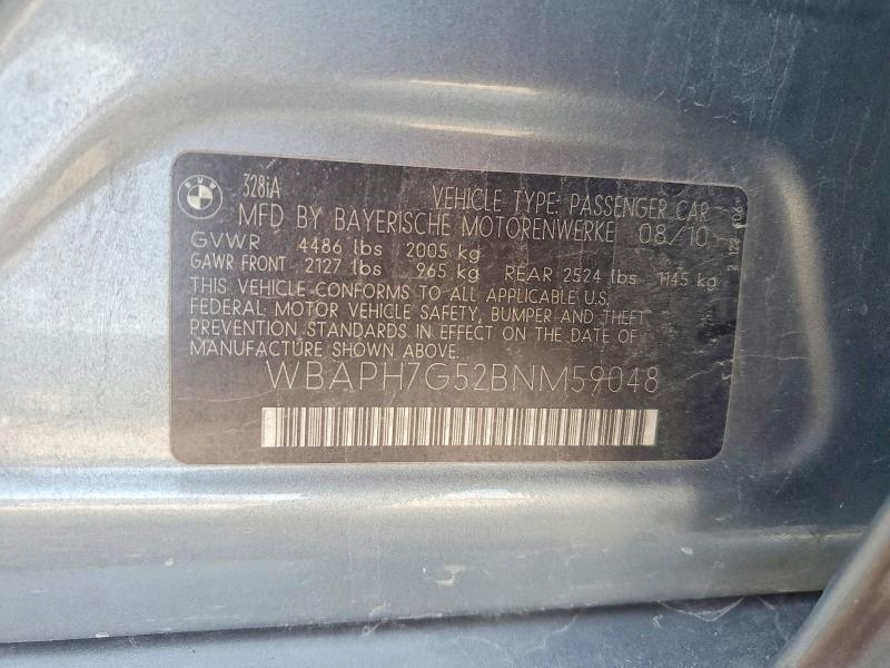 51353876 :رقم المزاد ، WBAPH7G52BNM59048 vin ، 2011 Bmw 328 مزاد بيع