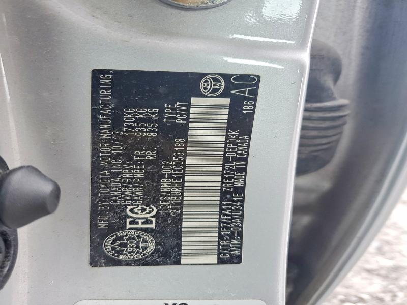 47767816 :رقم المزاد ، 2T1BURHE1EC053188 vin ، 2014 Toyota Corolla مزاد بيع