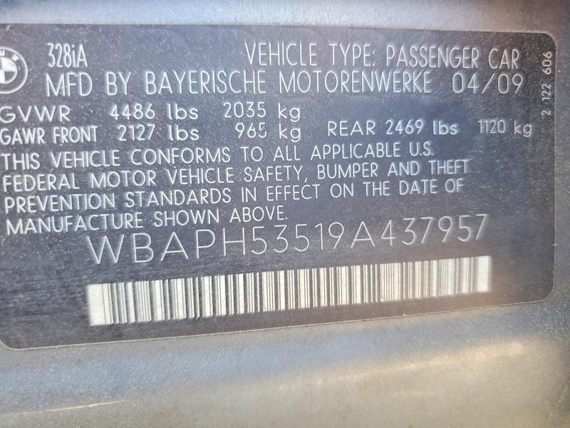Продажа на аукционе авто 2009 Bmw 328, vin: WBAPH53519A437957, номер лота: 50790626