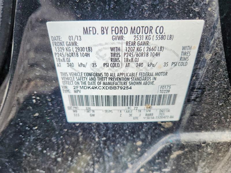 Auction sale of the 2013 Ford Edge, vin: 2FMDK4KCXDBB79254, lot number: 50901526