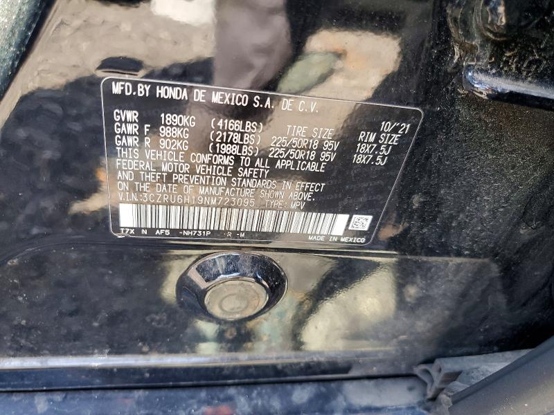51478256 :رقم المزاد ، 3CZRU6H19NM723095 vin ، 2022 Honda Hr-v مزاد بيع