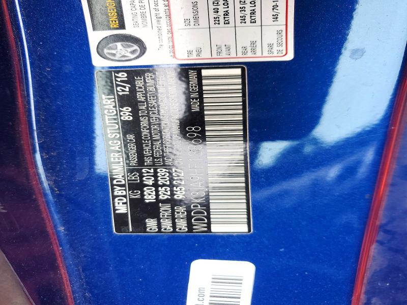 Продажа на аукционе авто 2017 Mercedes-benz Slc, vin: WDDPK3JA9HF138698, номер лота: 50640646