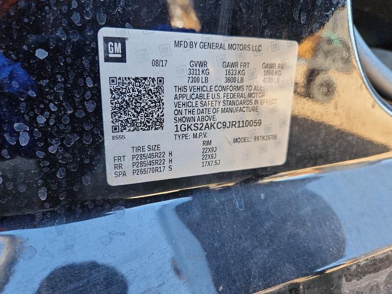 Aukcja sprzedaży 2018 Gmc Yukon, vin: 1GKS2AKC9JR110059, numer aukcji: 50159136
