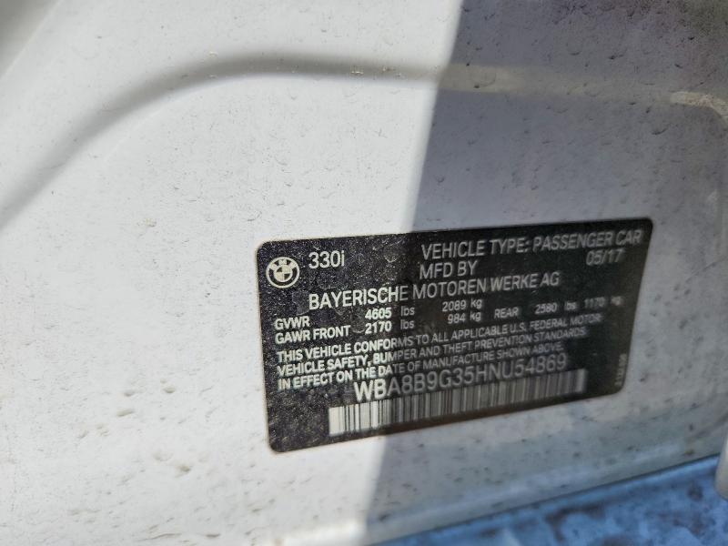 Aukcja sprzedaży 2027 Bmw 330i, vin: WBA8B9G35HNU54869, numer aukcji: 48986206
