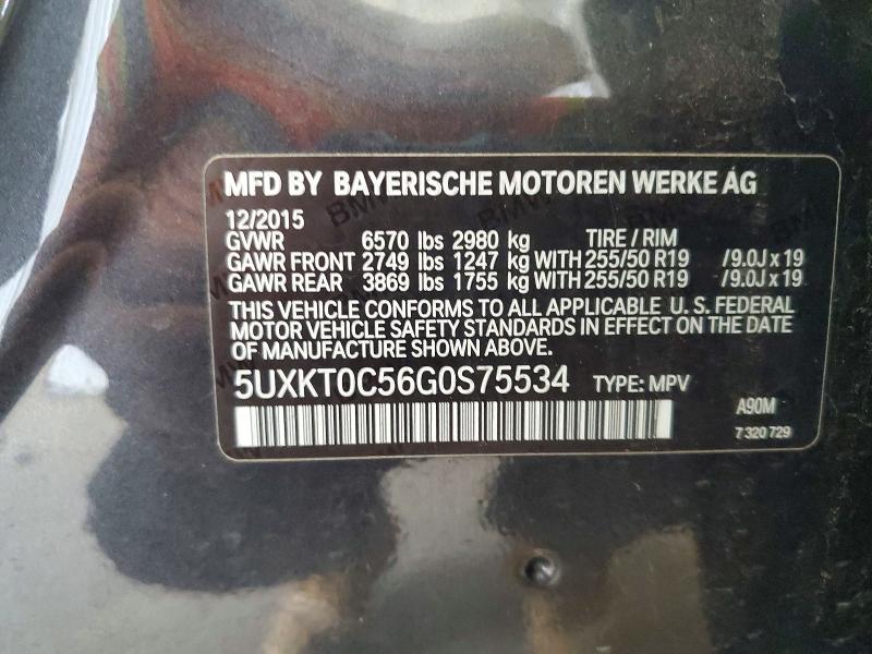 Aukcja sprzedaży 2016 Bmw X5, vin: 5UXKT0C56G0S75534, numer aukcji: 49944676