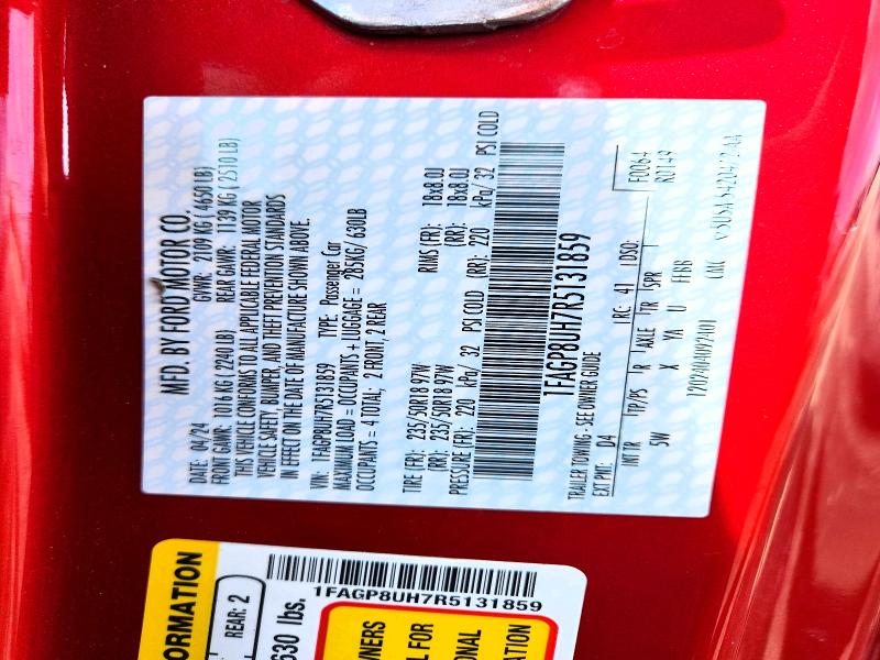 Продажа на аукционе авто 2024 Ford Mustang, vin: 1FAGP8UH7R5131859, номер лота: 50076066