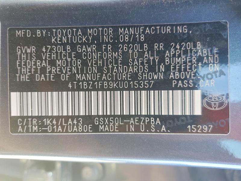 Продажа на аукционе авто 2019 Toyota Avalon, vin: 4T1BZ1FB9KU015357, номер лота: 49868546