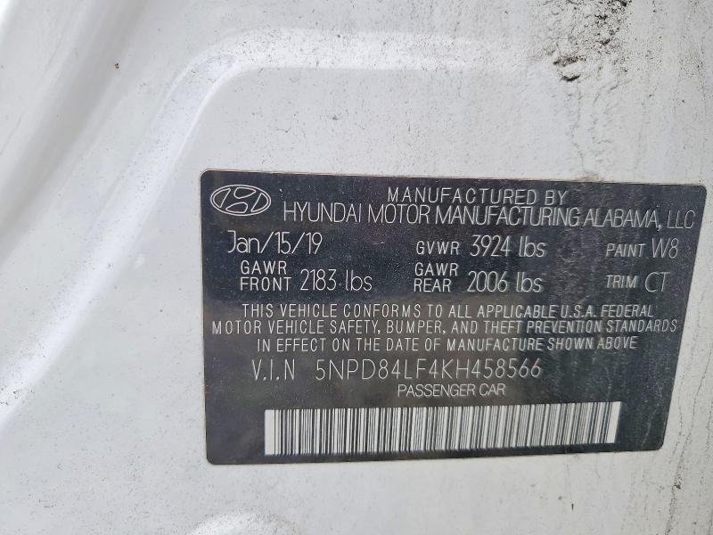 Aukcja sprzedaży 2019 Hyundai Elantra, vin: 5NPD84LF4KH458566, numer aukcji: 51697436