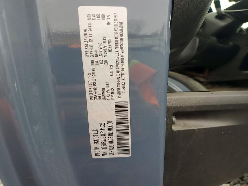 77220555 :رقم المزاد ، 3C6URVJG4LE141026 vin ، 2020 Ram Promaster 3500 مزاد بيع