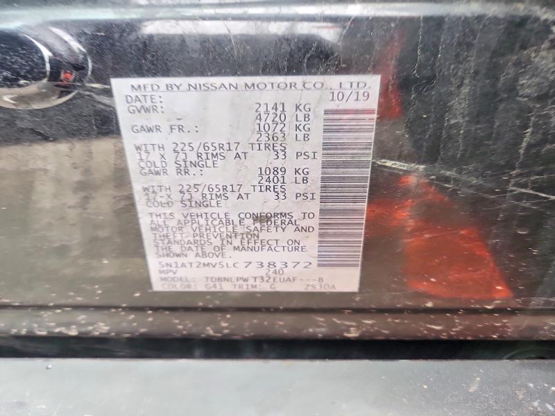 Продажа на аукционе авто 2020 Nissan Rogue, vin: 5N1AT2MV5LC738372, номер лота: 48600306