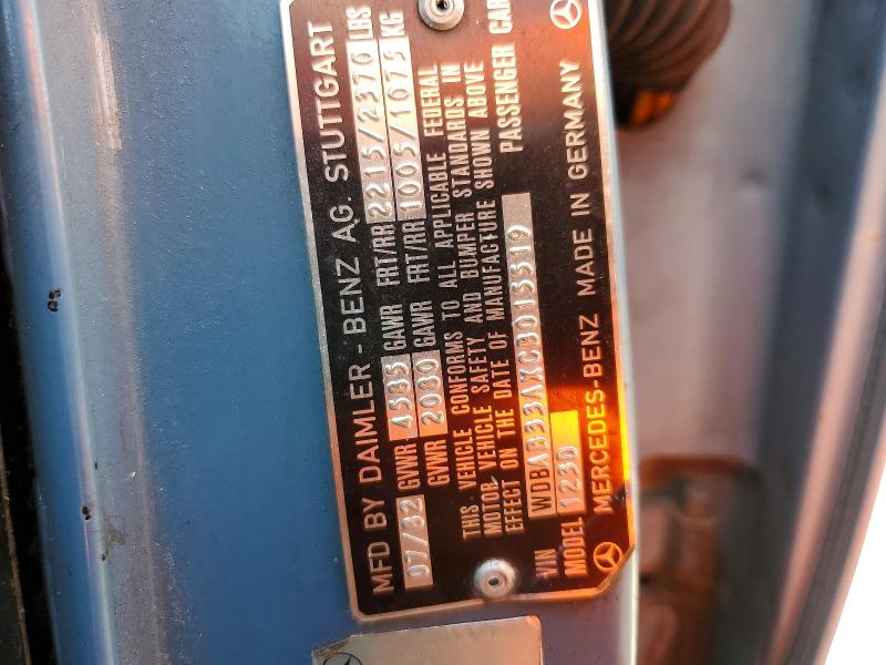 Aukcja sprzedaży 1982 Mercedes-benz 300, vin: WDBAB33AXCB015519, numer aukcji: 50493766