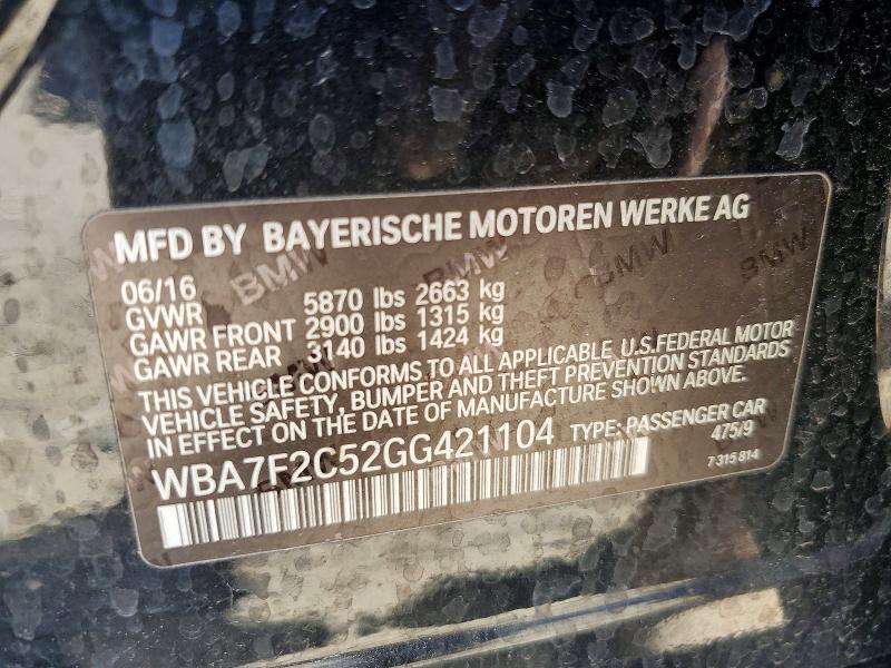 Aukcja sprzedaży 2016 Bmw 750, vin: WBA7F2C52GG421104, numer aukcji: 51277306