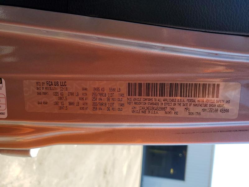 Aukcja sprzedaży 2019 Jeep Wrangler Unlimited, vin: 1C4HJXEG9KW529087, numer aukcji: 50226316