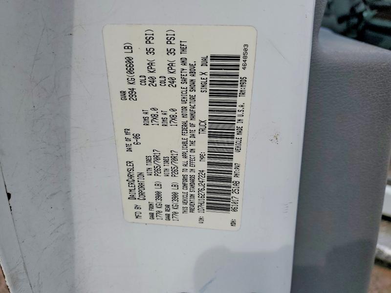 2006 Dodge 1500 მანქანა იყიდება აუქციონზე, vin: 1D7HU16276J247224, აუქციონის ნომერი: 49467966