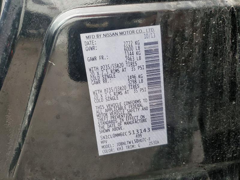 Aukcja sprzedaży 2014 Infiniti Qx60, vin: 5N1CL0MM6EC513143, numer aukcji: 49991296
