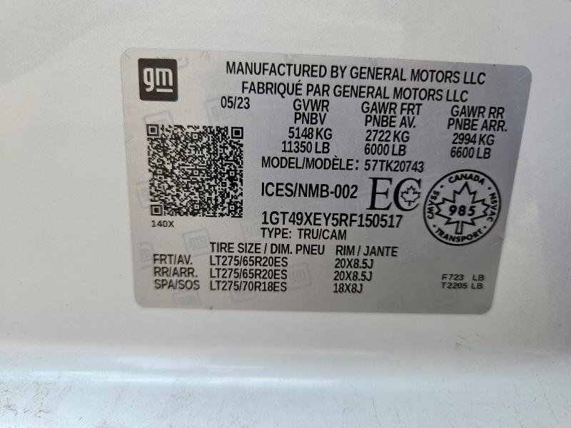 Продажа на аукционе авто 2024 Gmc Sierra, vin: 1GT49XEY5RF150517, номер лота: 49417206
