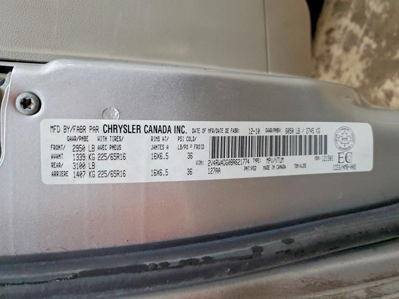 Aukcja sprzedaży 2011 Volkswagen Routan, vin: 2V4RW4DG0BR621774, numer aukcji: 47869966