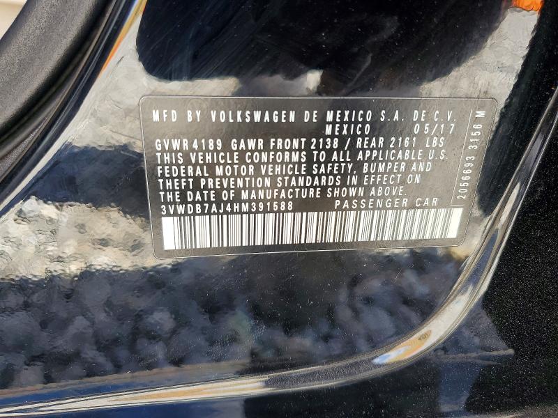 Aukcja sprzedaży 2017 Volkswagen Jetta, vin: 3VWDB7AJ4HM391588, numer aukcji: 51307586