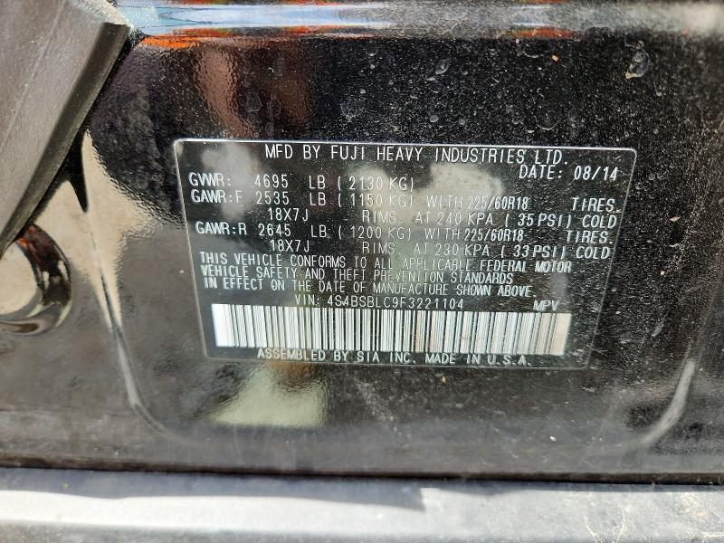Продаж на аукціоні авто 2015 Subaru Outback, vin: 4S4BSBLC9F3221104, номер лоту: 51128536