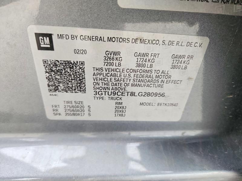 Продажа на аукционе авто 2020 Gmc Sierra, vin: 3GTU9CET8LG280956, номер лота: 51889506