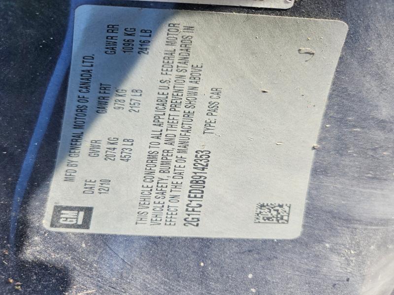 2011 Chevrolet Camaro მანქანა იყიდება აუქციონზე, vin: 2G1FC1ED0B9142353, აუქციონის ნომერი: 51855436