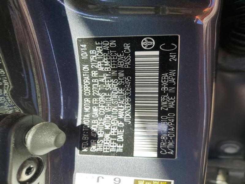 Aukcja sprzedaży 2015 Toyota Prius Plug-in Hybrid, vin: JTDKN3DP8F3069495, numer aukcji: 49504646