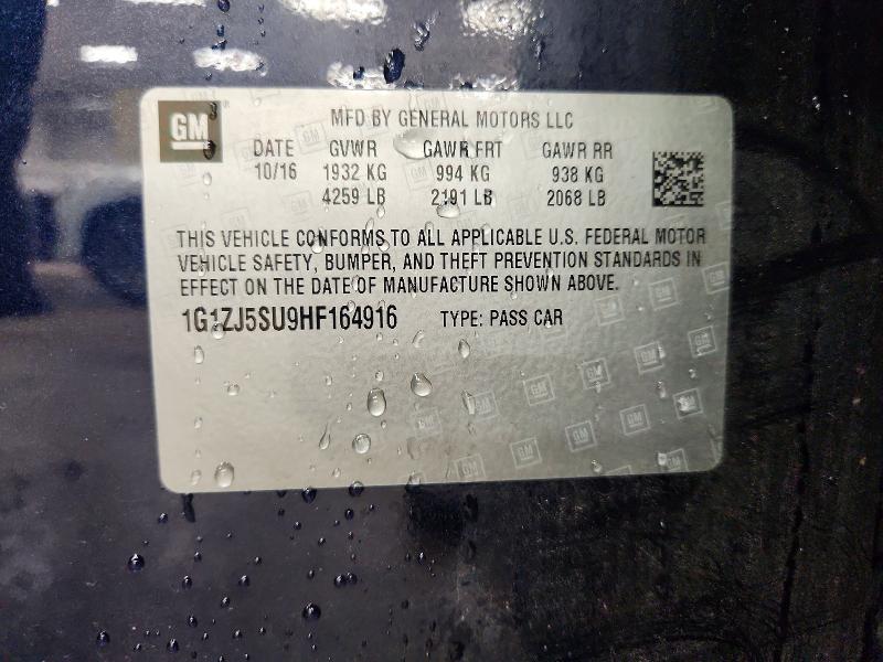 51010526 :رقم المزاد ، 1G1ZJ5SU9HF164916 vin ، 2017 Chevrolet Malibu مزاد بيع