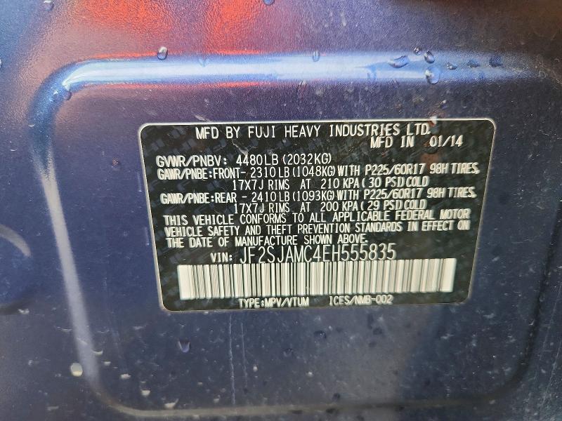 Aukcja sprzedaży 2014 Subaru Forester, vin: JF2SJAMC4EH555835, numer aukcji: 51144466