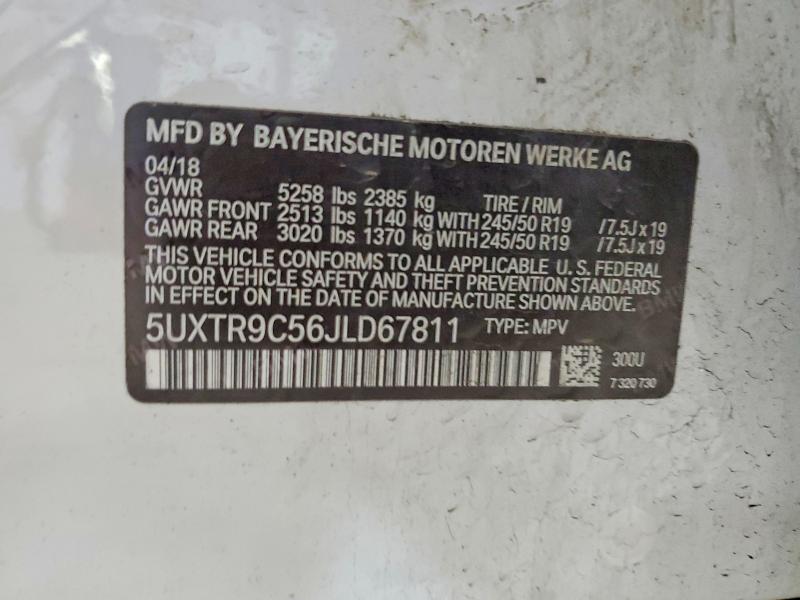Aukcja sprzedaży 2018 Bmw X3, vin: 5UXTR9C56JLD67811, numer aukcji: 51979756