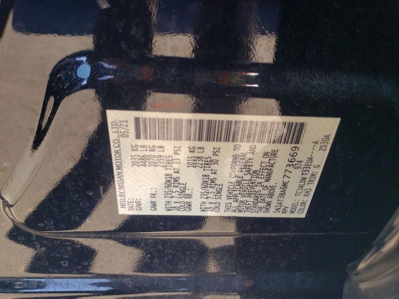 48226736 :رقم المزاد ، 5N1AT3BA6MC773669 vin ، 2021 Nissan Rogue مزاد بيع