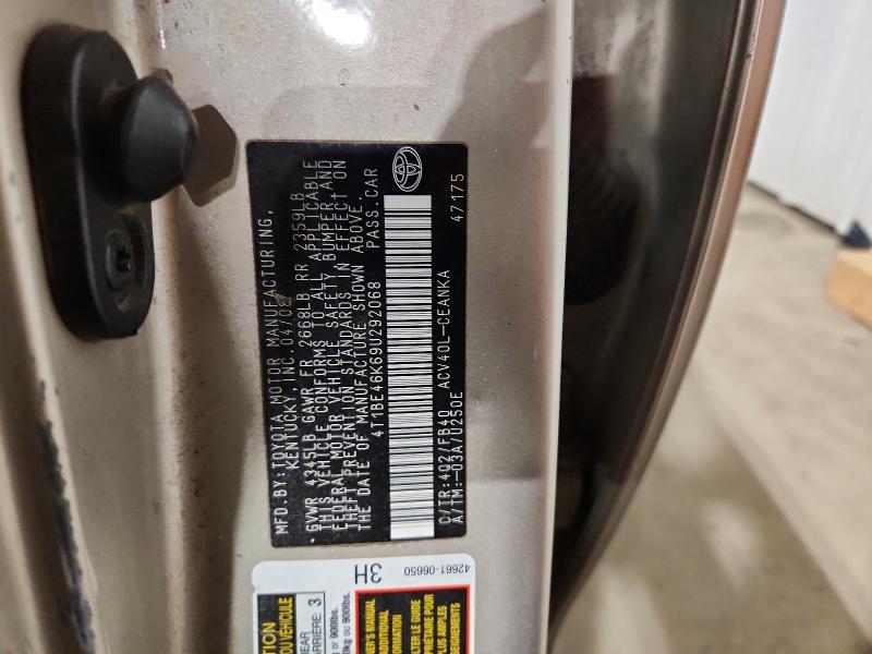 46425746 :رقم المزاد ، 4T1BE46K69U292068 vin ، 2009 Toyota Camry مزاد بيع