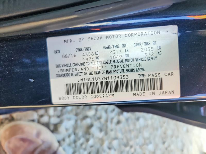 Продажа на аукционе авто 2017 Mazda 6, vin: JM1GL1U57H1109353, номер лота: 48819886
