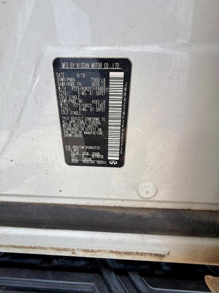 Aukcja sprzedaży 2019 Infiniti Qx80, vin: JN8AZ2NF2K9682725, numer aukcji: 52029726