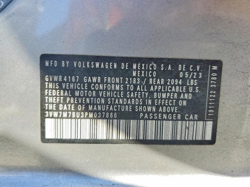 Aukcja sprzedaży 2023 Volkswagen Jetta, vin: 3VW7M7BU3PM037866, numer aukcji: 48680766
