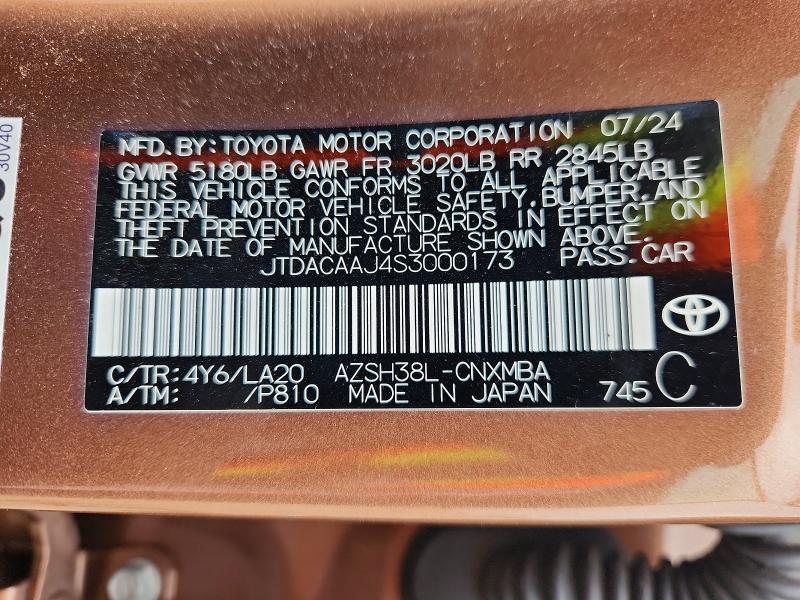 50748876 :رقم المزاد ، JTDACAAJ4S3000173 vin ، 2025 Toyota Crown Signia مزاد بيع