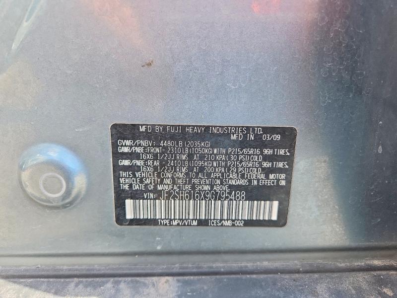 Продаж на аукціоні авто 2009 Subaru Forester, vin: JF2SH616X9G795488, номер лоту: 45769186