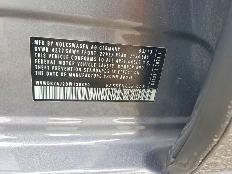 51888546 :رقم المزاد ، WVWDB7AJ2DW130490 vin ، 2013 Volkswagen Golf مزاد بيع
