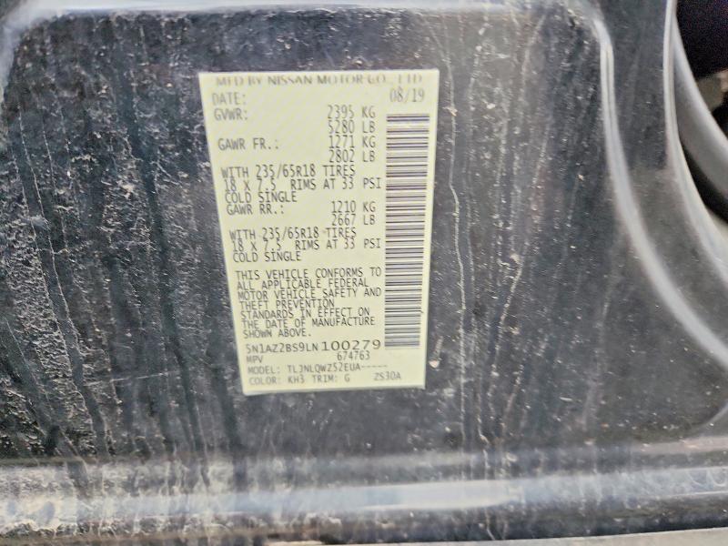 48440046 :رقم المزاد ، 5N1AZ2BS9LN100279 vin ، 2020 Nissan Murano مزاد بيع