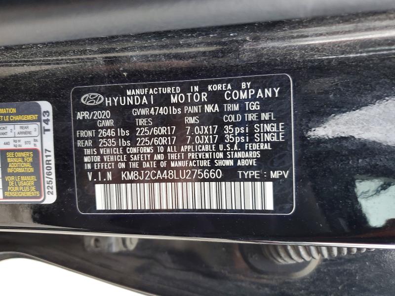 Продаж на аукціоні авто 2020 Hyundai Tucson, vin: KM8J2CA48LU275660, номер лоту: 48340726