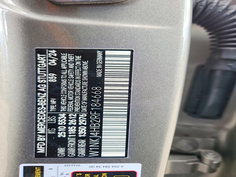 50521286 :رقم المزاد ، W1NKJ4HB2RF184668 vin ، 2024 Mercedes-benz Glc Coupe مزاد بيع
