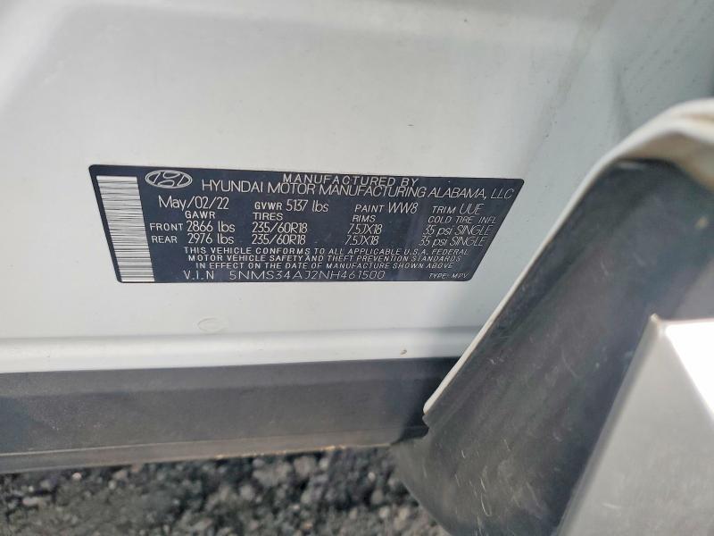 Продажа на аукционе авто 2022 Hyundai Santa Fe, vin: 5NMS34AJ2NH461500, номер лота: 51547666